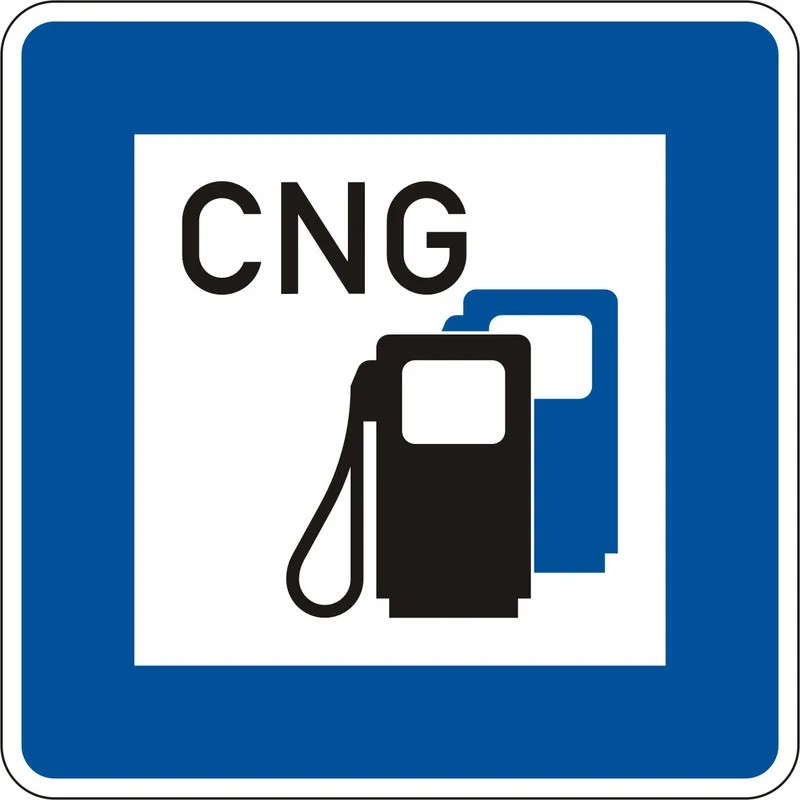 CNG-aanduiding aan een aardgasstation
